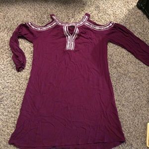 Embroidered purple dress brand new never worn